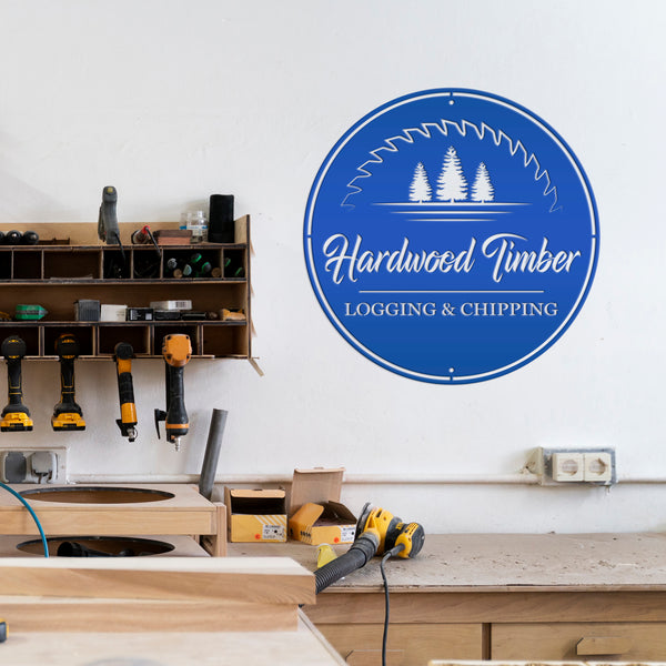 Logging,  Woodworking, Timber , Hardwood , Lumber Metal Business Sign , Custom Woodworking Sign
