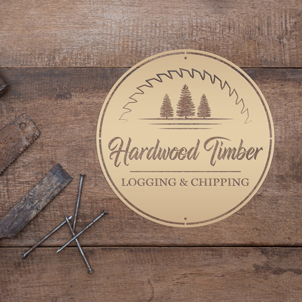 Logging,  Woodworking, Timber , Hardwood , Lumber Metal Business Sign , Custom Woodworking Sign