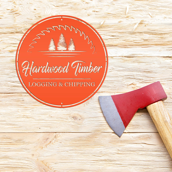 Logging,  Woodworking, Timber , Hardwood , Lumber Metal Business Sign , Custom Woodworking Sign