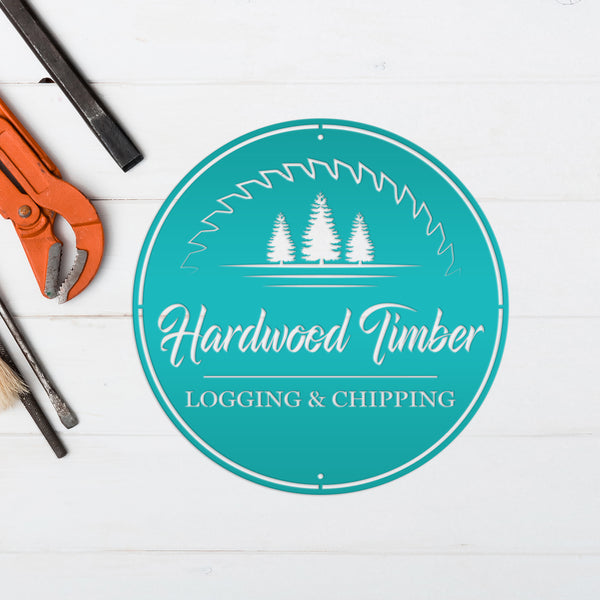 Logging,  Woodworking, Timber , Hardwood , Lumber Metal Business Sign , Custom Woodworking Sign