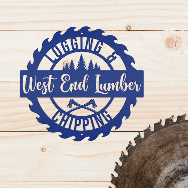 Personalized Logging & Woodworking Sign, Lumber, Timber, Hardwood Metal Business Sign