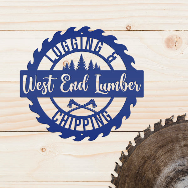 Personalized Logging & Woodworking Sign, Lumber, Timber, Hardwood Metal Business Sign