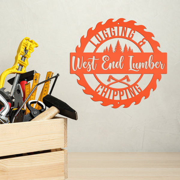 Personalized Logging & Woodworking Sign, Lumber, Timber, Hardwood Metal Business Sign