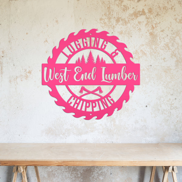 Personalized Logging & Woodworking Sign, Lumber, Timber, Hardwood Metal Business Sign