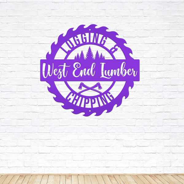 Personalized Logging & Woodworking Sign, Lumber, Timber, Hardwood Metal Business Sign