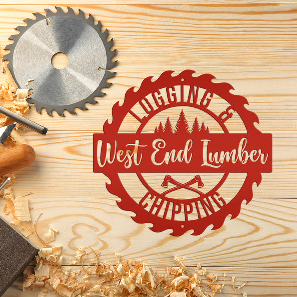 Personalized Logging & Woodworking Sign, Lumber, Timber, Hardwood Metal Business Sign