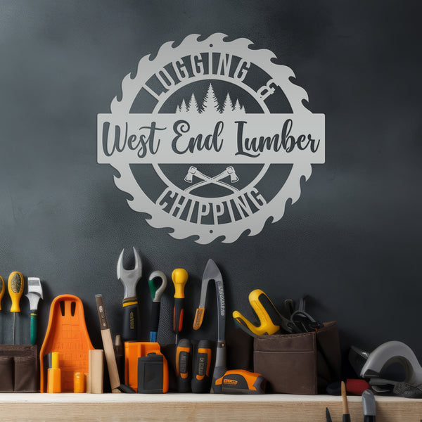 Personalized Logging & Woodworking Sign, Lumber, Timber, Hardwood Metal Business Sign