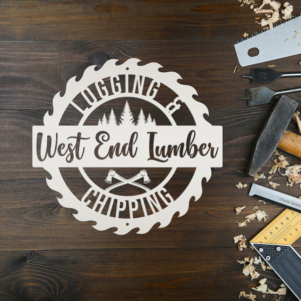 Personalized Logging & Woodworking Sign, Lumber, Timber, Hardwood Metal Business Sign