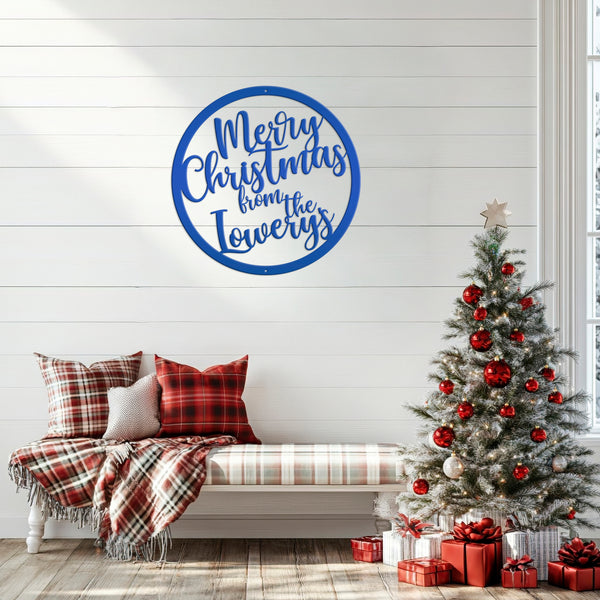 Personalized Merry Christmas Metal Sign