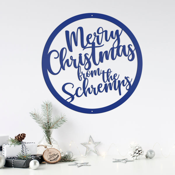Personalized Merry Christmas Metal Sign