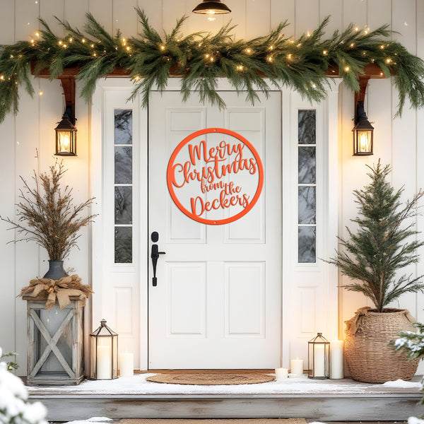 Personalized Merry Christmas Metal Sign