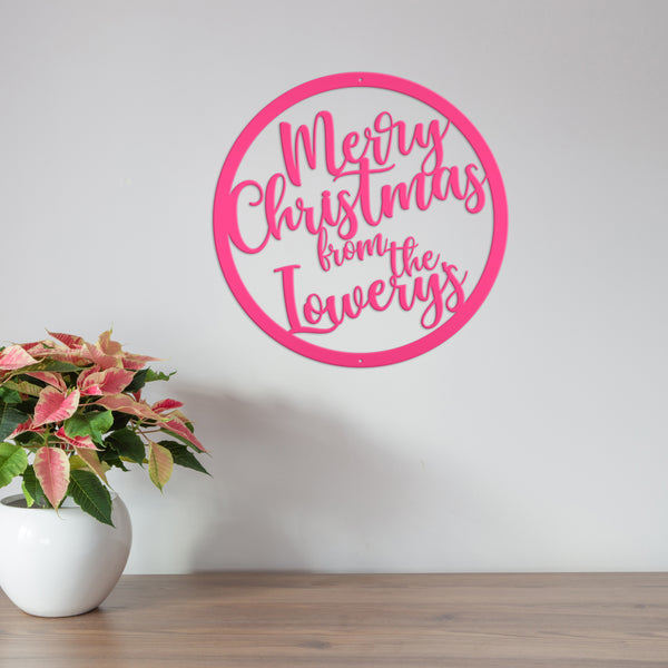 Personalized Merry Christmas Metal Sign