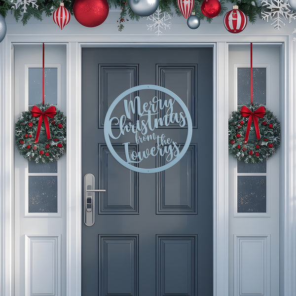 Personalized Merry Christmas Metal Sign