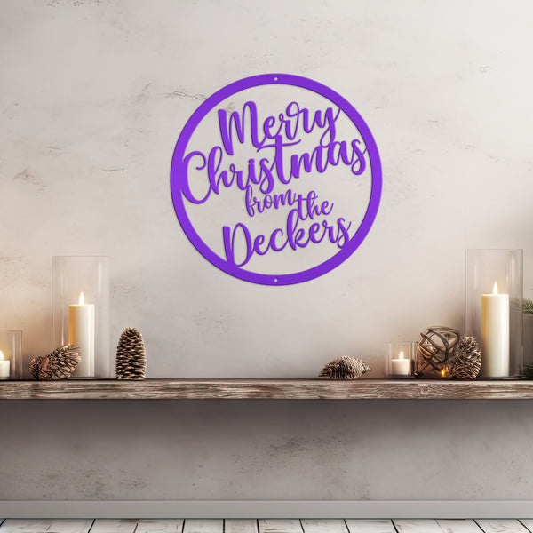 Personalized Merry Christmas Metal Sign