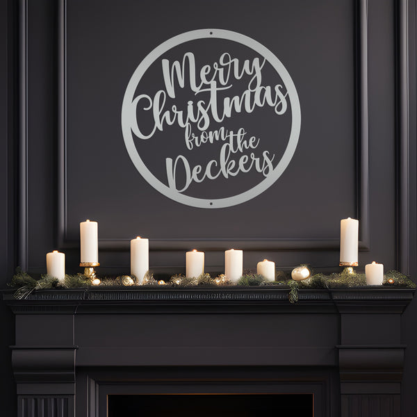 Personalized Merry Christmas Metal Sign