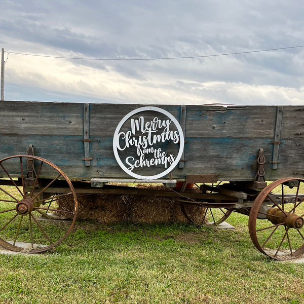 Personalized Merry Christmas Metal Sign