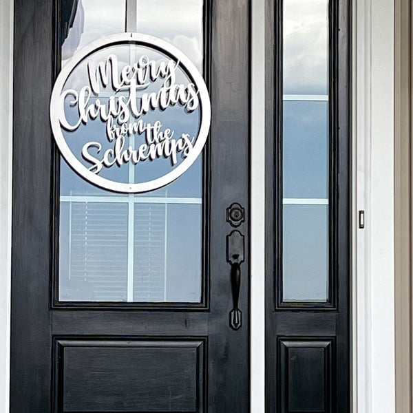 Personalized Merry Christmas Metal Sign
