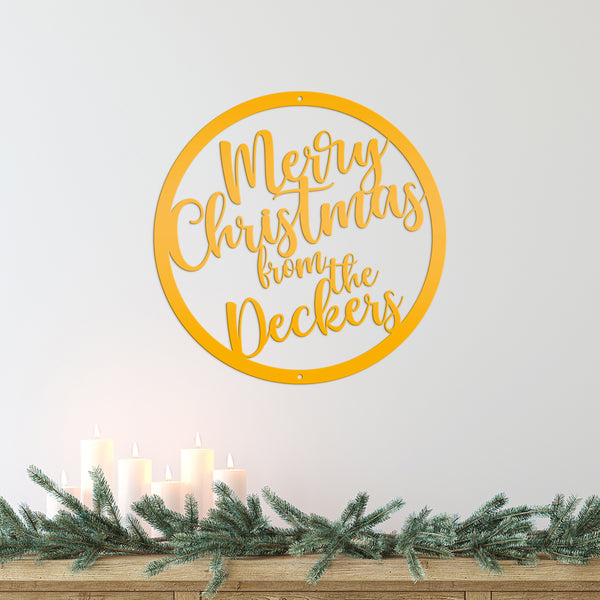 Personalized Merry Christmas Metal Sign