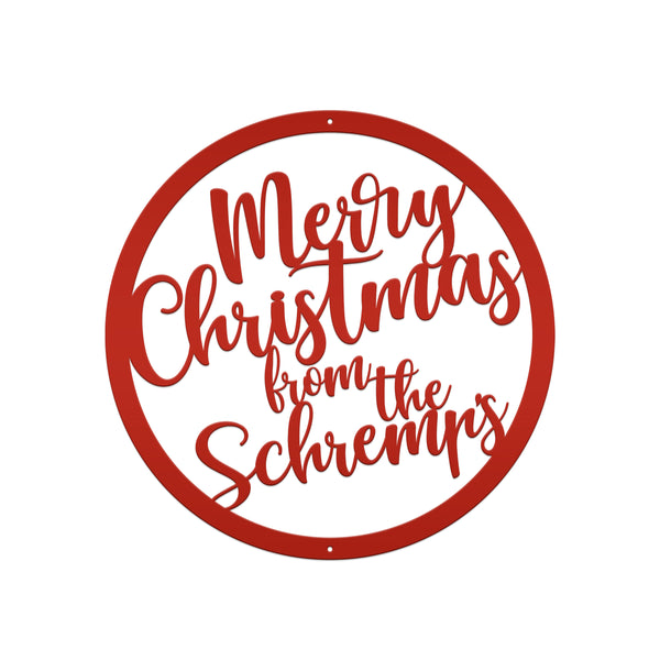 Personalized Merry Christmas Metal Sign