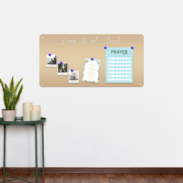 Magnet Board with Customized Saying - Home Organization - Art & Photo Display - Travel Souvenir Wall Hanging - Children's Artwork Exhibit