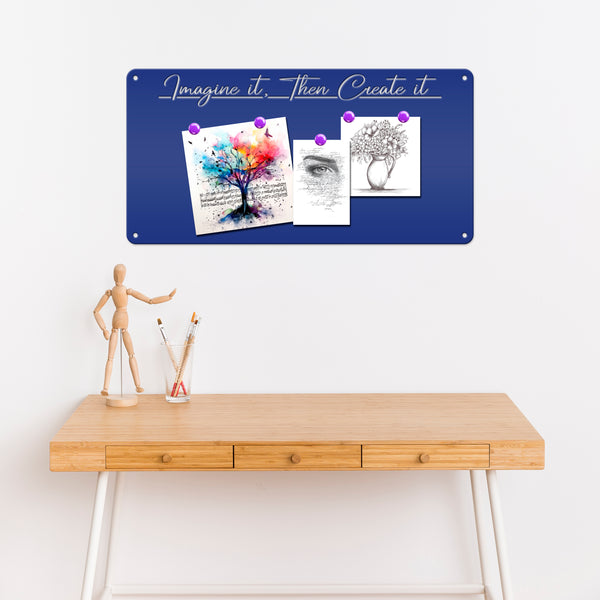 Magnet Board with Customized Saying - Home Organization - Art & Photo Display - Travel Souvenir Wall Hanging - Children's Artwork Exhibit