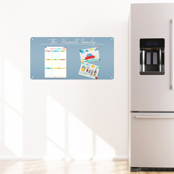 Magnet Board with Customized Saying - Home Organization - Art & Photo Display - Travel Souvenir Wall Hanging - Children's Artwork Exhibit