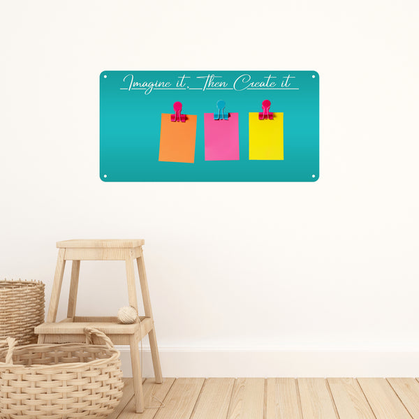 Magnet Board with Customized Saying - Home Organization - Art & Photo Display - Travel Souvenir Wall Hanging - Children's Artwork Exhibit
