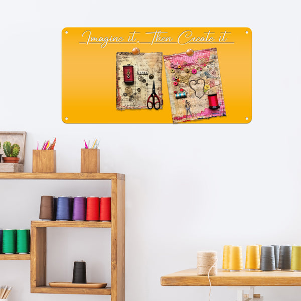 Magnet Board with Customized Saying - Home Organization - Art & Photo Display - Travel Souvenir Wall Hanging - Children's Artwork Exhibit