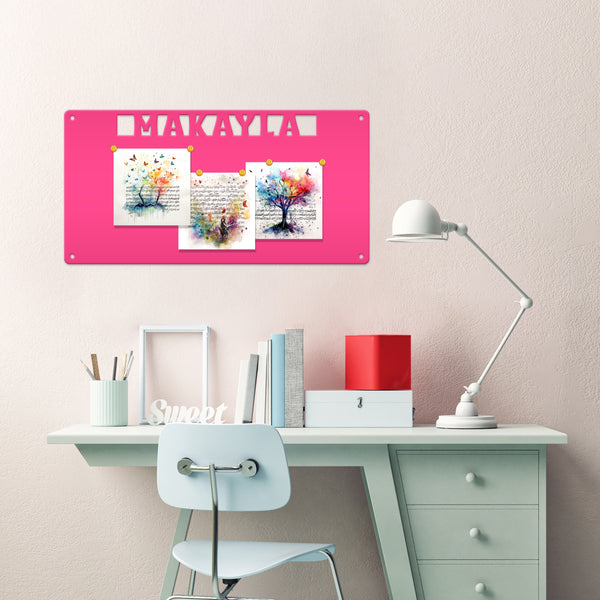 Custom Magnet Board - Personalized Magnetic Display for Organization - Unique Kids Artwork Exhibit - Metal Bulletin Board - Customized Gift