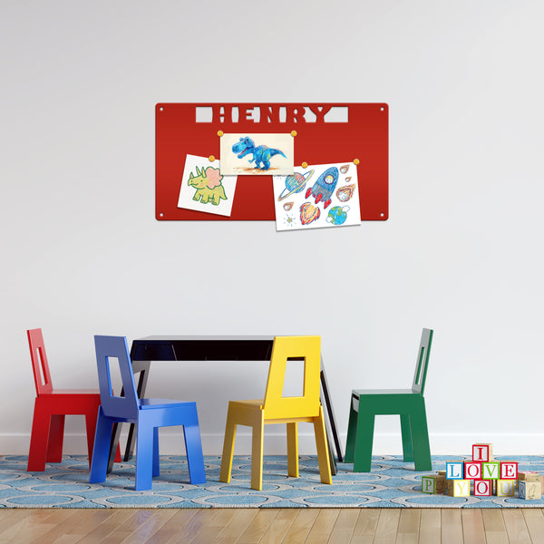Custom Magnet Board - Personalized Magnetic Display for Organization - Unique Kids Artwork Exhibit - Metal Bulletin Board - Customized Gift