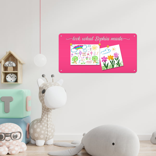 Custom Magnetic Board for Home & Office - Personalized Message Board - Souvenir Magnet Display - Children's Artwork Sign - Metal Home Decor