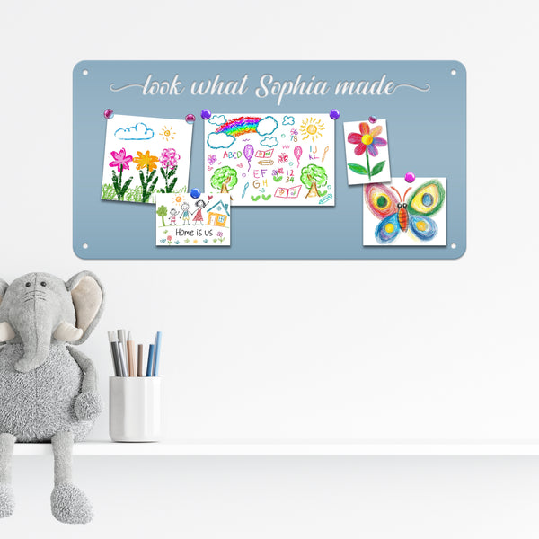 Custom Magnetic Board for Home & Office - Personalized Message Board - Souvenir Magnet Display - Children's Artwork Sign - Metal Home Decor