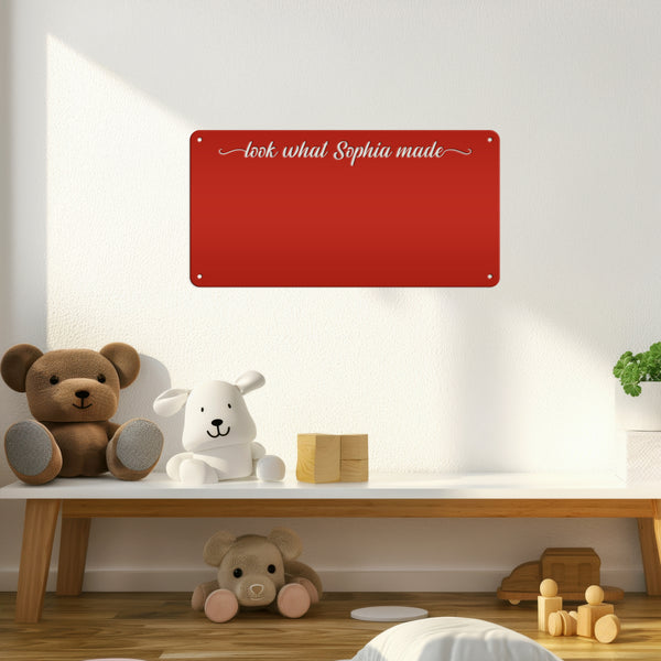 Custom Magnetic Board for Home & Office - Personalized Message Board - Souvenir Magnet Display - Children's Artwork Sign - Metal Home Decor