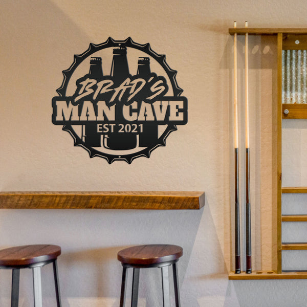 Personalized Beer Sign, Mancave Wall Decor ,Wall Art for Dads Mancave, Beer Wall Decor & Wall Art