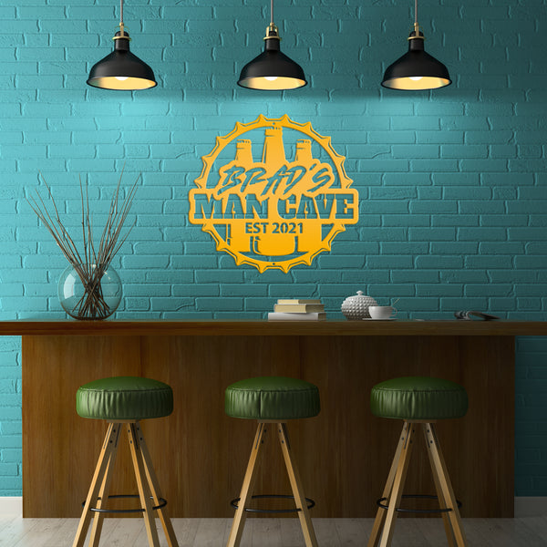 Personalized Beer Sign, Mancave Wall Decor ,Wall Art for Dads Mancave, Beer Wall Decor & Wall Art