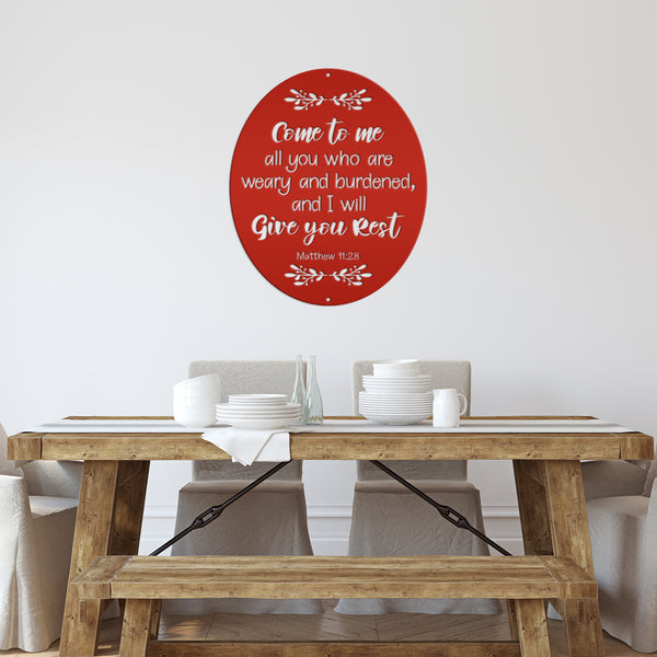 Bible Verse Christian Metal Sign - Christian Wall Art - Matthew 11-Religious-Christian Home decor-Wall Decor-Wall Art
