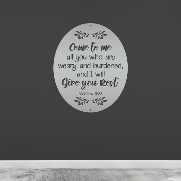 Bible Verse Christian Metal Sign - Christian Wall Art - Matthew 11-Religious-Christian Home decor-Wall Decor-Wall Art