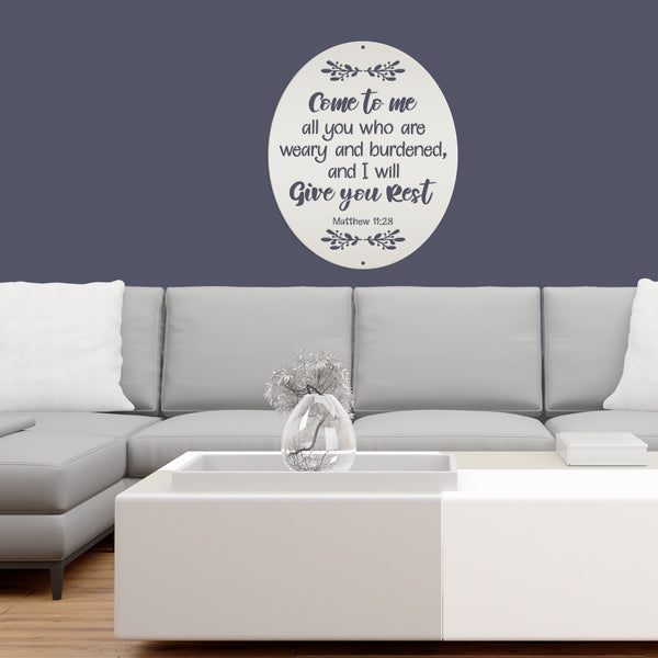 Bible Verse Christian Metal Sign - Christian Wall Art - Matthew 11-Religious-Christian Home decor-Wall Decor-Wall Art