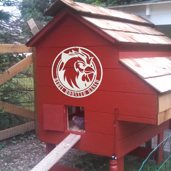 Personalized Round Mean Chicken/Rooster Farm Metal Sign-Rooster Metal Decor