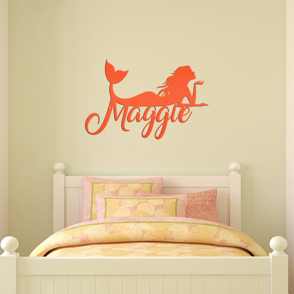 Personalized Mermaid Metal Sign, Mermaid Lovers, Mermaid Themed Wall Decor, Mermaid Theme Bedroom Wall Art, Mermaid Wall Decor, Mermaid Gift, Mermaid Girls Bedroom Wall Decor