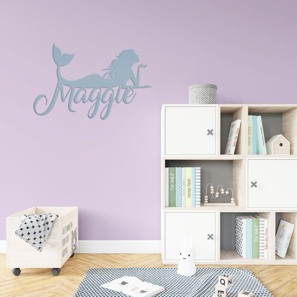 Personalized Mermaid Metal Sign, Mermaid Lovers, Mermaid Themed Wall Decor, Mermaid Theme Bedroom Wall Art, Mermaid Wall Decor, Mermaid Gift, Mermaid Girls Bedroom Wall Decor