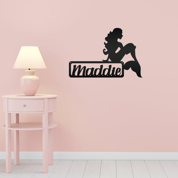 Personalized Mermaid Metal Sign, Mermaid Wall Decor, Mermaid Wall Art, Mermaid Gift, Mermaid Girls Bedroom Wall Decor, Mermaid Lover, Mermaid Wall Art for Girls Bedroom Wall Decor,  Mermaid Theme Decor