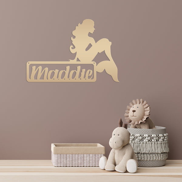 Personalized Mermaid Metal Sign, Mermaid Wall Decor, Mermaid Wall Art, Mermaid Gift, Mermaid Girls Bedroom Wall Decor, Mermaid Lover, Mermaid Wall Art for Girls Bedroom Wall Decor,  Mermaid Theme Decor