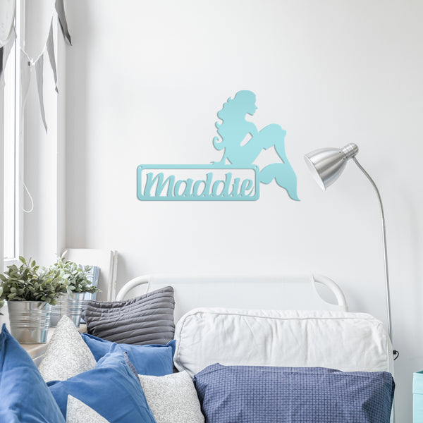 Personalized Mermaid Metal Sign, Mermaid Wall Decor, Mermaid Wall Art, Mermaid Gift, Mermaid Girls Bedroom Wall Decor, Mermaid Lover, Mermaid Wall Art for Girls Bedroom Wall Decor,  Mermaid Theme Decor