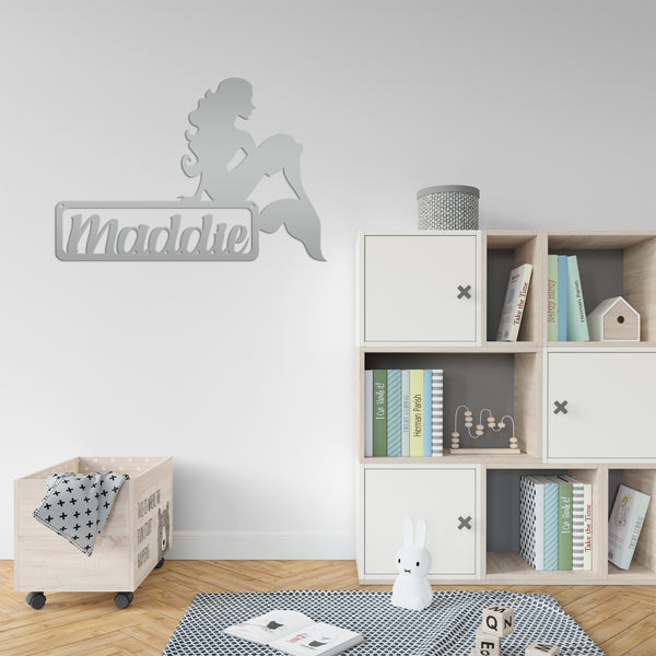 Personalized Mermaid Metal Sign, Mermaid Wall Decor, Mermaid Wall Art, Mermaid Gift, Mermaid Girls Bedroom Wall Decor, Mermaid Lover, Mermaid Wall Art for Girls Bedroom Wall Decor,  Mermaid Theme Decor