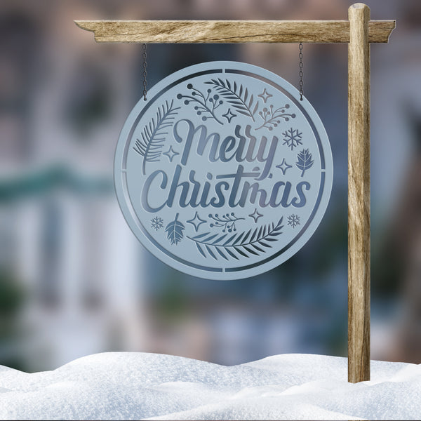 Decorative Merry Christmas Sign, Metal Christmas Decor