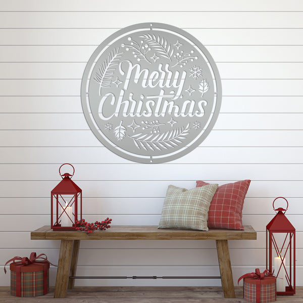 Decorative Merry Christmas Sign, Metal Christmas Decor