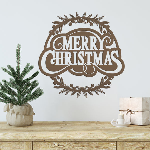 Metal Christmas Wreath Sign, Holiday Decor, Indoor, Outdoor