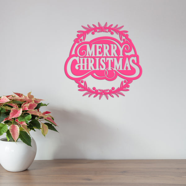 Metal Christmas Wreath Sign, Holiday Decor, Indoor, Outdoor