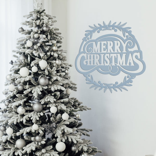 Metal Christmas Wreath Sign, Holiday Decor, Indoor, Outdoor